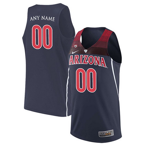 Personalized Customized Arizona Wildcats Men’s Jersey Authentic Navy Blue Stitched NCAA College Basketball