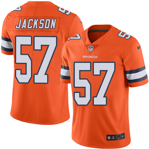 Personalized Broncos #57 Tom Jackson Orange Stitched NFL Limited Rush Jersey