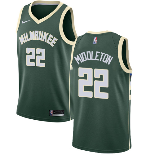 Personalized Bucks #22 Khris Middleton Green NBA Swingman Icon Edition Jersey