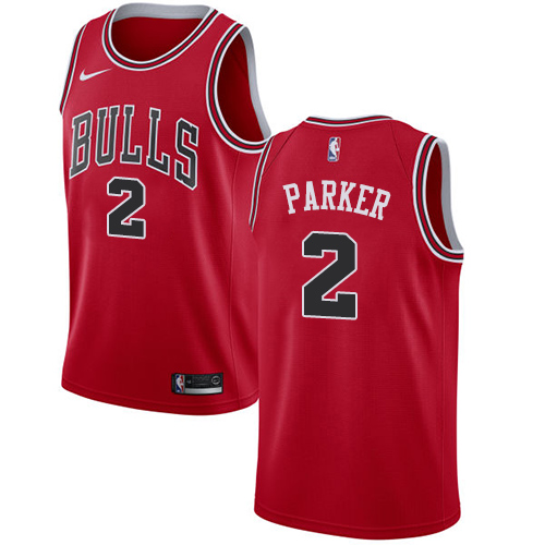 Personalized Bulls #2 Jabari Parker Red NBA Swingman Icon Edition Jersey
