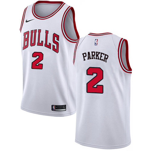 Personalized Bulls #2 Jabari Parker White NBA Swingman Association Edition Jersey