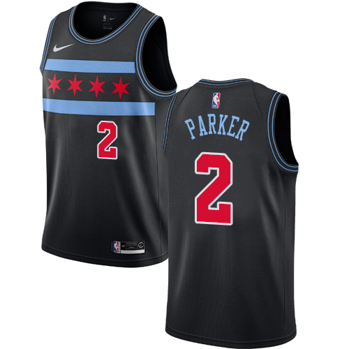 Personalized Bulls #2 Jabari Parker Black NBA Swingman City Edition 2018 19 Jersey