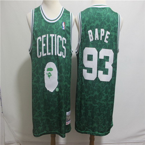 Personalized Celtics 93 Bape Green Hardwood Classics Jersey