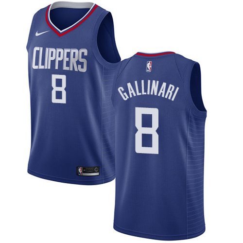 Personalized Clippers #8 Danilo Gallinari Blue NBA Swingman Icon Edition Jersey