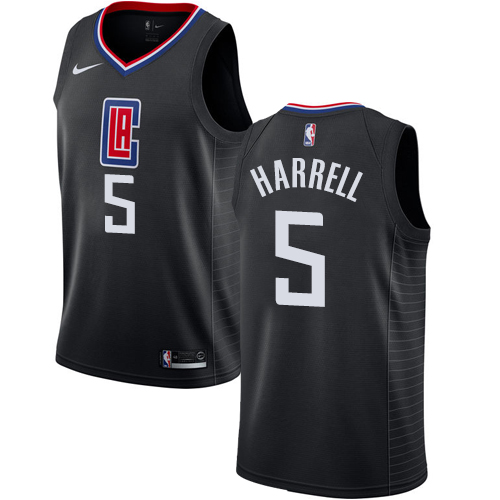 Personalized Clippers #5 Montrezl Harrell Black NBA Swingman Statement Edition Jersey