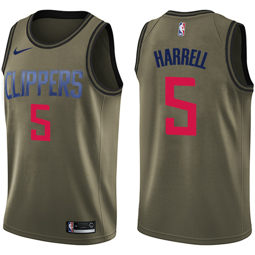 Personalized Clippers #5 Montrezl Harrell Green NBA Swingman Salute to Service Jersey