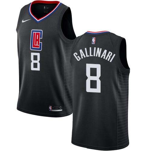 Personalized Clippers #8 Danilo Gallinari Black NBA Swingman Statement Edition Jersey