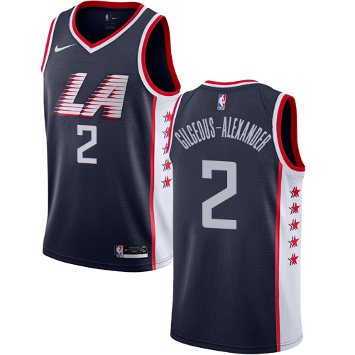 Personalized Clippers #2 Shai Gilgeous-Alexander Navy NBA Swingman City Edition 2018 19 Jersey