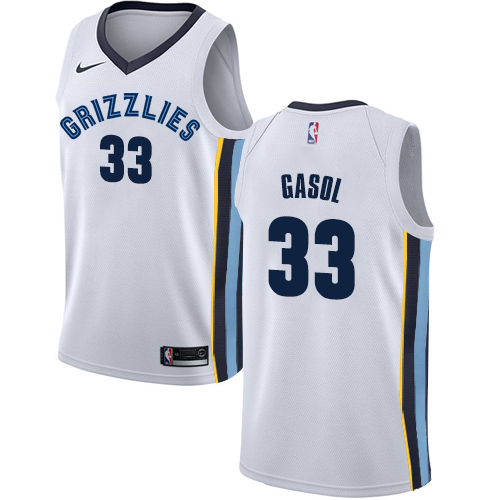 Personalized Grizzlies #33 Marc Gasol White NBA Swingman Association Edition Jersey