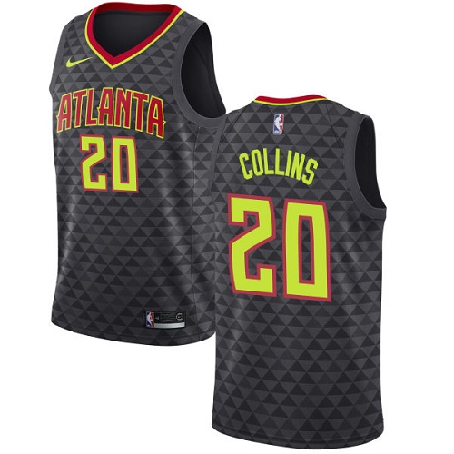 Personalized Hawks #20 John Collins Black NBA Swingman Icon Edition Jersey
