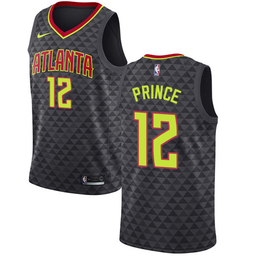 Personalized Hawks #12 Taurean Prince Black NBA Swingman Icon Edition Jersey