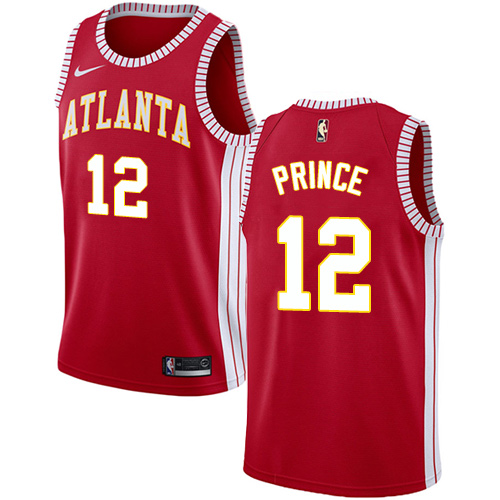 Personalized Hawks #12 Taurean Prince Red NBA Swingman Statement Edition Jersey