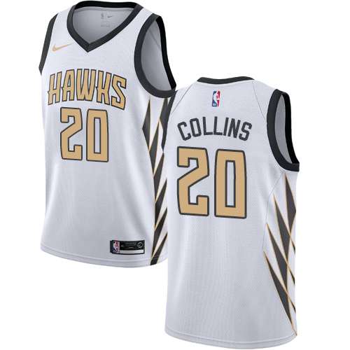 Personalized Hawks #20 John Collins White NBA Swingman City Edition 2018 19 Jersey