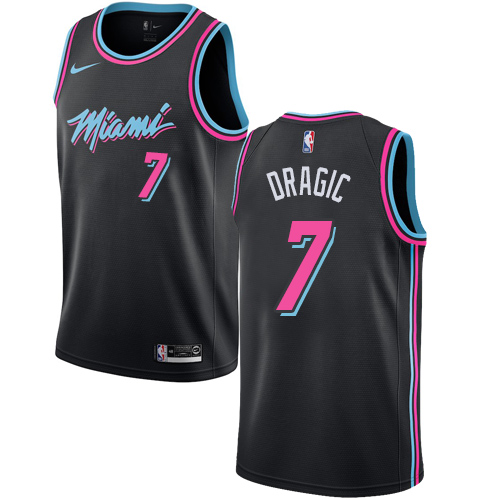 Personalized Heat #7 Goran Dragic Black NBA Swingman City Edition 2018 19 Jersey