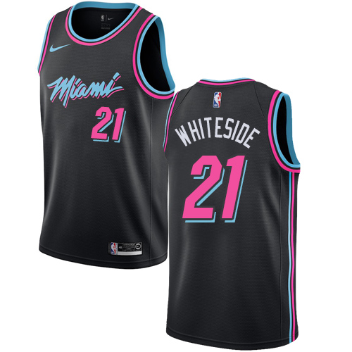 Personalized Heat #21 Hassan Whiteside Black NBA Swingman City Edition 2018 19 Jersey