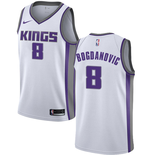 Personalized Kings #8 Bogdan Bogdanovic White NBA Swingman Association Edition Jersey