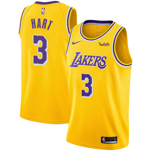 Personalized Lakers #3 Josh Hart Gold NBA Swingman Icon Edition Jersey