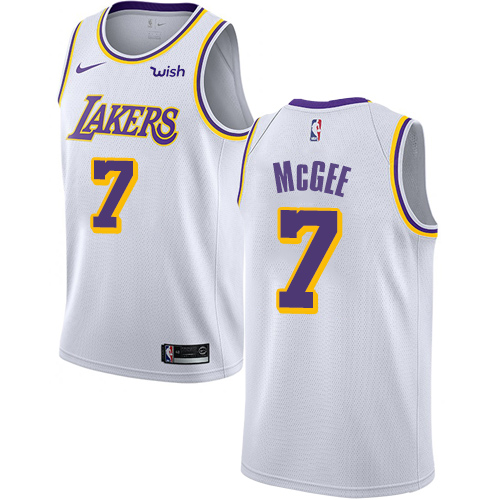 Personalized Lakers #7 JaVale McGee White NBA Swingman Association Edition Jersey