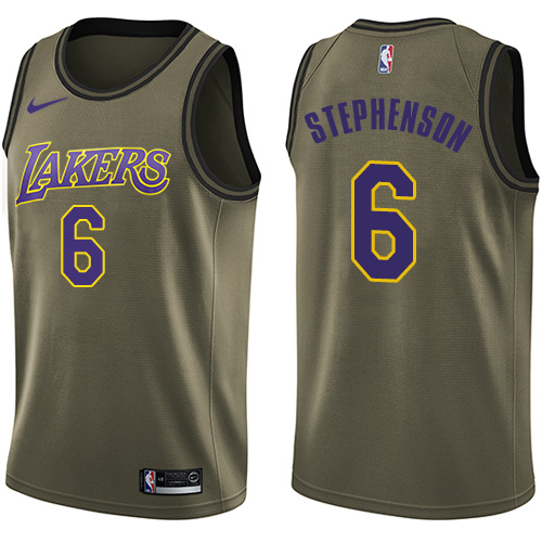 Personalized Lakers #6 Lance Stephenson Green NBA Swingman Salute to Service Jersey