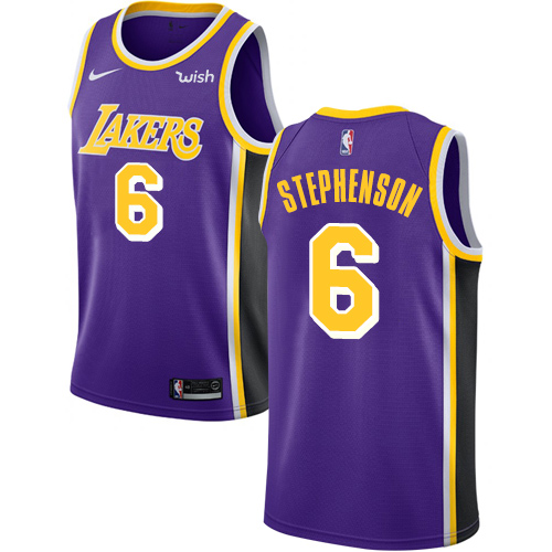 Personalized Lakers #6 Lance Stephenson Purple NBA Swingman Statement Edition Jersey