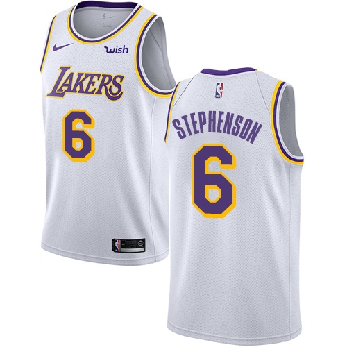 Personalized Lakers #6 Lance Stephenson White NBA Swingman Association Edition Jersey