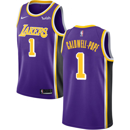 Personalized Lakers #1 Kentavious Caldwell-Pope Purple NBA Swingman Statement Edition Jersey