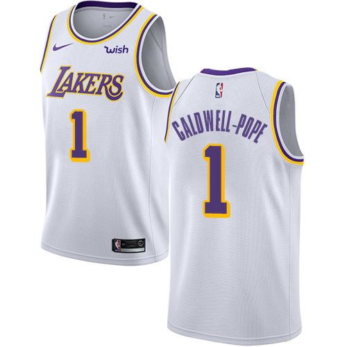 Personalized Lakers #1 Kentavious Caldwell-Pope White NBA Swingman Association Edition Jersey