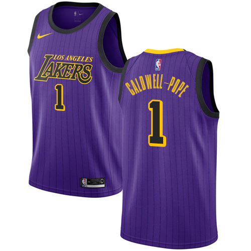 Personalized Lakers #1 Kentavious Caldwell-Pope Purple NBA Swingman City Edition 2018 19 Jersey