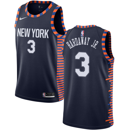 Personalized Knicks #3 Tim Hardaway Jr. Navy NBA Swingman City Edition 2018 19 Jersey