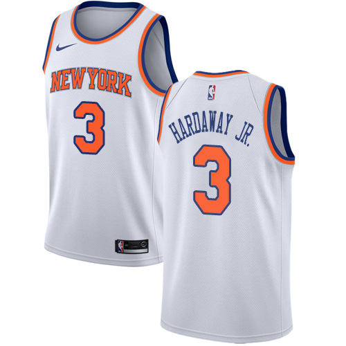 Personalized Knicks #3 Tim Hardaway Jr. White NBA Swingman Association Edition Jersey