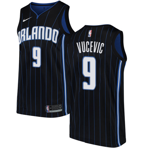 Personalized Magic #9 Nikola Vucevic Black NBA Swingman Statement Edition Jersey