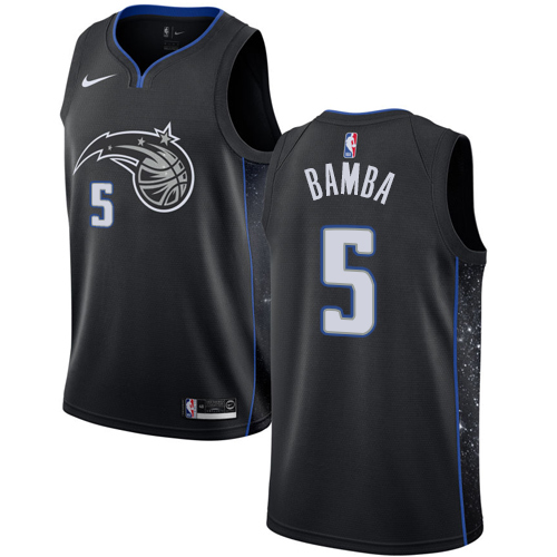 Personalized Magic #5 Mohamed Bamba Black NBA Swingman City Edition 2018 19 Jersey