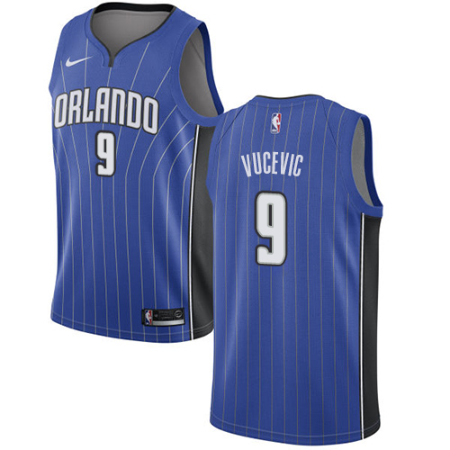 Personalized Magic #9 Nikola Vucevic Black NBA Swingman Statement Edition Jersey 0