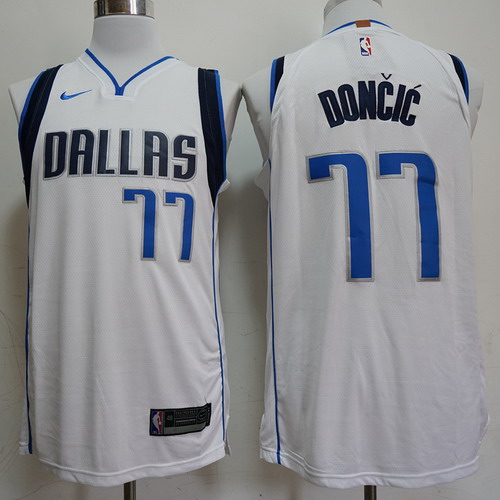 Personalized Mavericks 77 Luka Doncic White Swingman Jersey