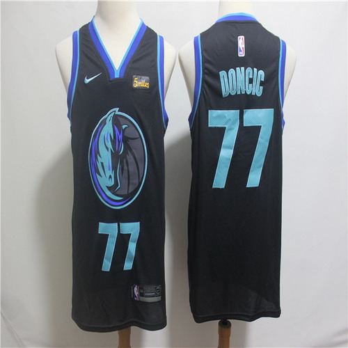 Personalized Mavericks 77 Luka Doncic Black 2018-19 City Edition Swingman Jersey