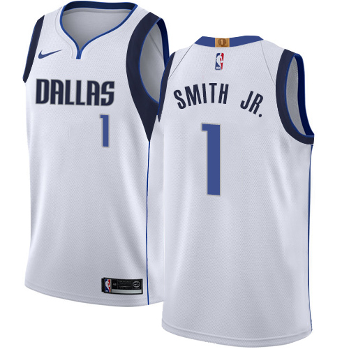 Personalized Mavericks #1 Dennis Smith Jr. White NBA Swingman Association Edition Jersey
