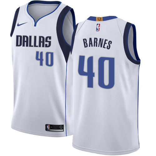 Personalized Mavericks #40 Harrison Barnes White NBA Swingman Association Edition Jersey