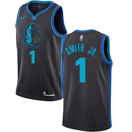 Personalized Mavericks #1 Dennis Smith Jr. Anthracite NBA Swingman City Edition 2018 19 Jersey