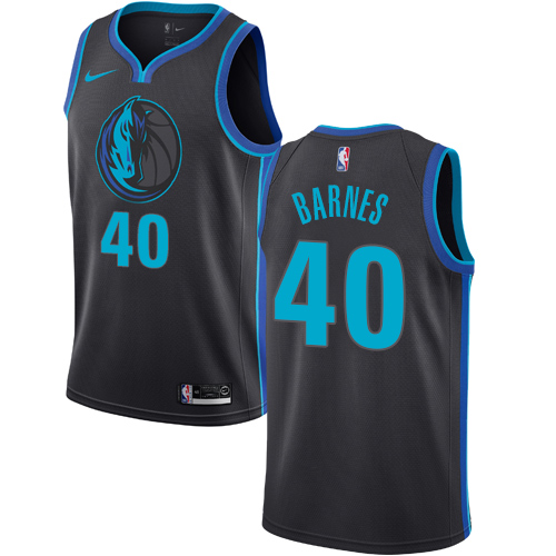Personalized Mavericks #40 Harrison Barnes Anthracite NBA Swingman City Edition 2018 19 Jersey