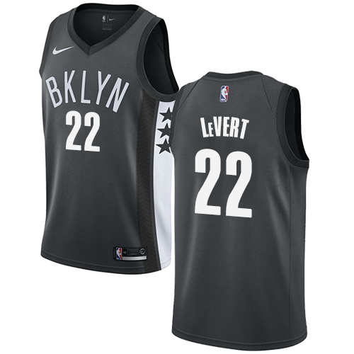 Personalized Nets #22 Caris LeVert Gray NBA Swingman Statement Edition Jersey