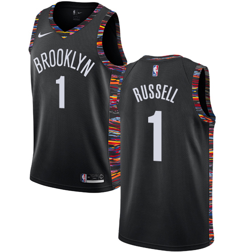 Personalized Nets #1 D’Angelo Russell Black NBA Swingman City Edition 2018 19 Jersey
