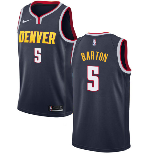 Personalized Nuggets #5 Will Barton Navy NBA Swingman Icon Edition Jersey