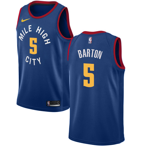 Personalized Nuggets #5 Will Barton Blue NBA Swingman Statement Edition Jersey
