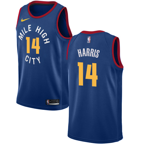 Personalized Nuggets #14 Gary Harris Blue NBA Swingman Statement Edition Jersey