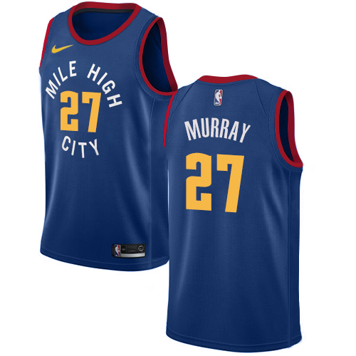 Personalized Nuggets #27 Jamal Murray Blue NBA Swingman Statement Edition Jersey