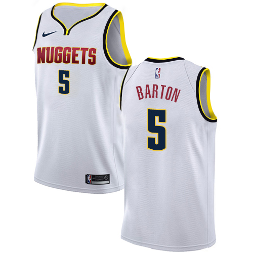 Personalized Nuggets #5 Will Barton White NBA Swingman Association Edition Jersey