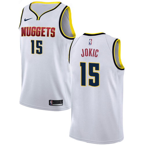 Personalized Nuggets #15 Nikola Jokic White NBA Swingman Association Edition Jersey