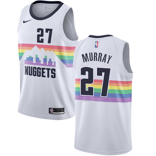 Personalized Nuggets #27 Jamal Murray White NBA Swingman City Edition 2018 19 Jersey