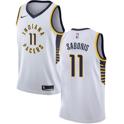 Personalized Pacers #11 Domantas Sabonis White NBA Swingman Association Edition Jersey
