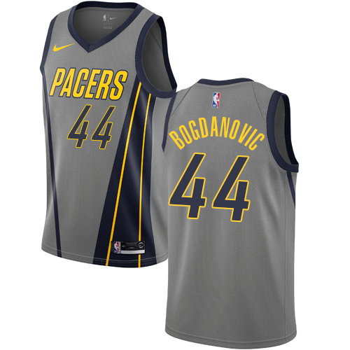 Personalized Pacers #44 Bojan Bogdanovic Gray NBA Swingman City Edition 2018 19 Jersey